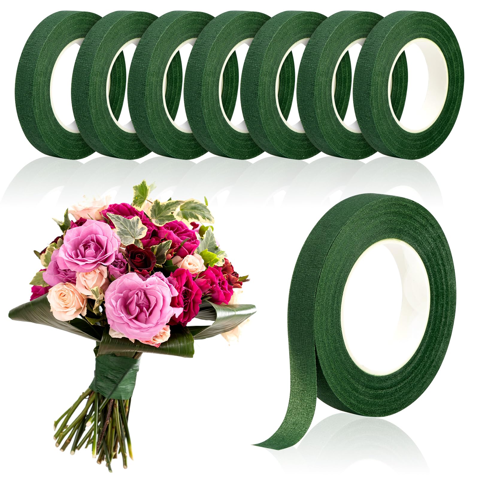 Wedding Decoration Supply - 20Yards Green Bouquet Floral Tapes Self-adhesive
