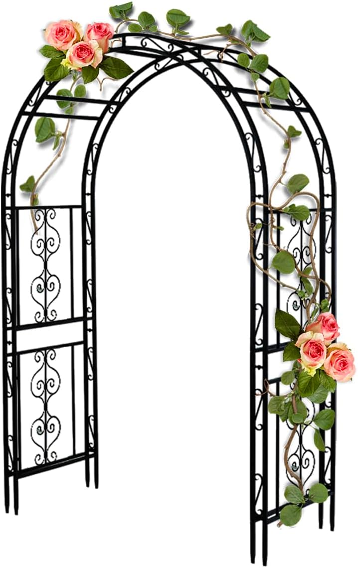Wedding Support - Metal Garden Arbor Trellis, Black Arch