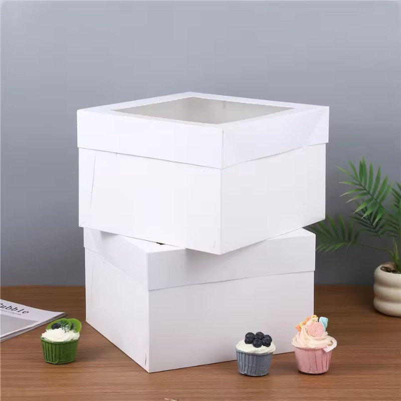 Wedding Decoration Supply - yes2/4/6PCS Disposable White Cake Boxes with