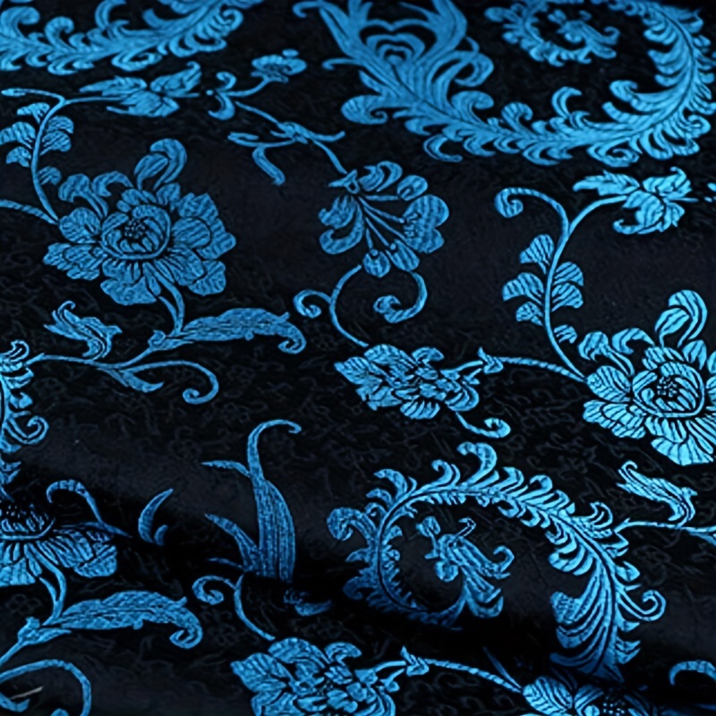 Wedding Decoration Supply - 3D Blue Phoenix Tail Brocade Fabric