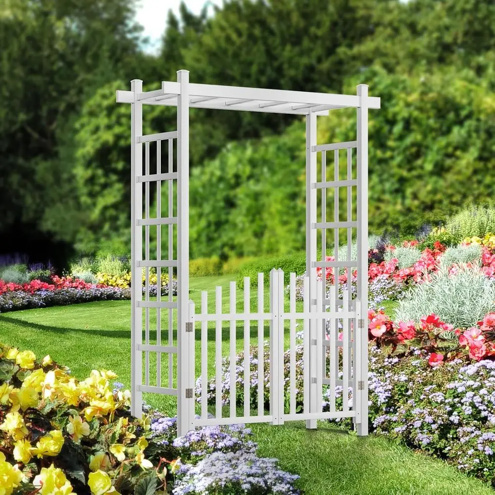 Wedding Support - Outdoor PVC Wedding Arch with Gate,