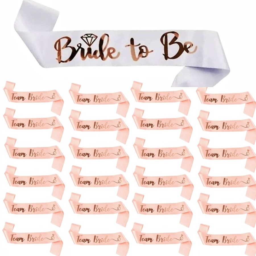 25pcs/set of rose Golden sash  - Bride Tribe Sash ulasan dan harga