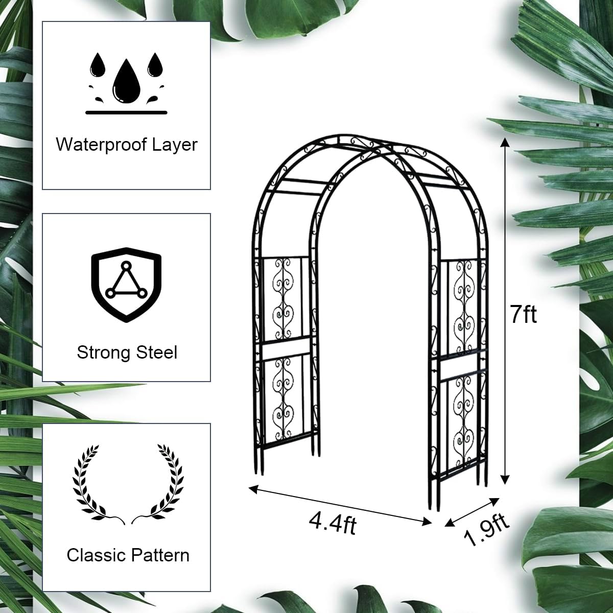 Metal Garden Arbor Trellis, Bl - Wedding Support ulasan dan harga
