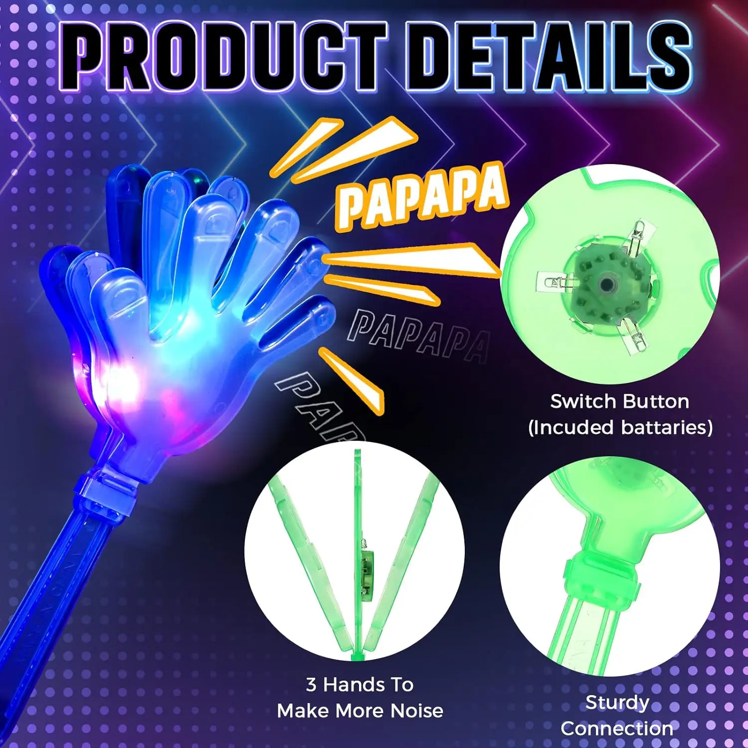 12pcs Hand Clappers Light up L - Wedding Event Supply ulasan dan harga