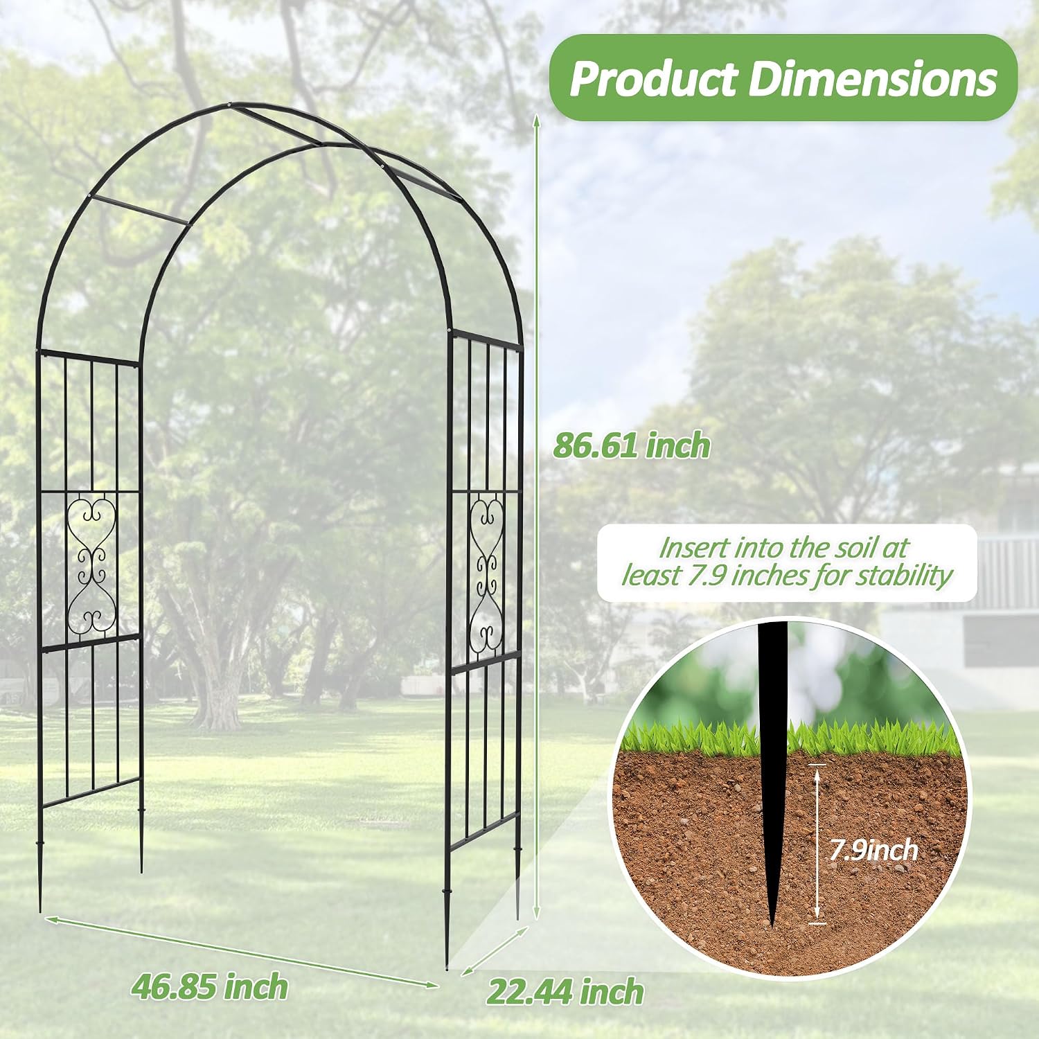 Metal Garden Arch Arbor Trelli - Wedding Support ulasan dan harga