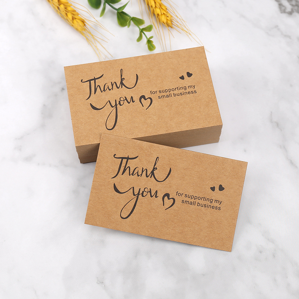 50pcs Thank You Cards Kraft Pa - Wedding/Event Supply Store ulasan dan harga