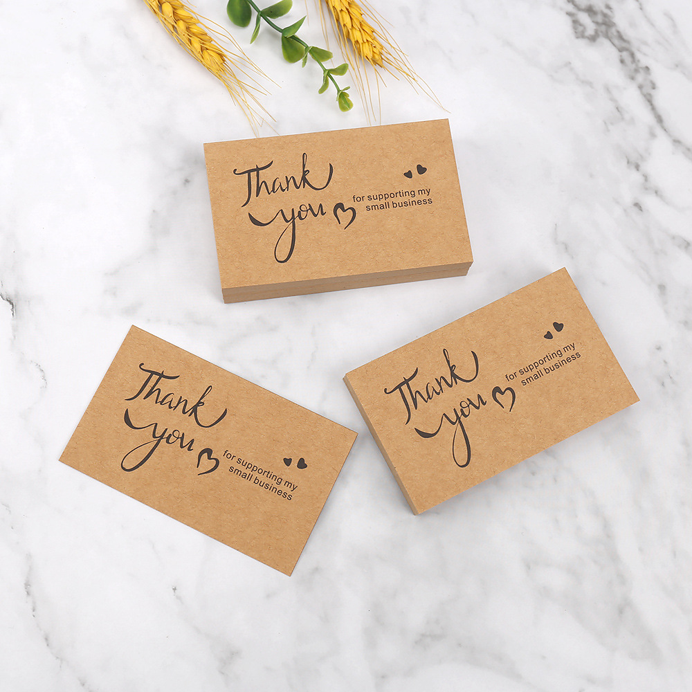 50pcs Thank You Cards Kraft Pa - Wedding/Event Supply Store ulasan dan harga