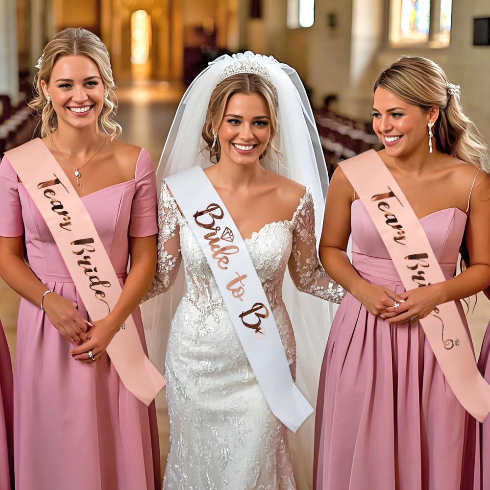 1Set Rose Gold Team Bride To B - Bride Tribe Sash ulasan dan harga