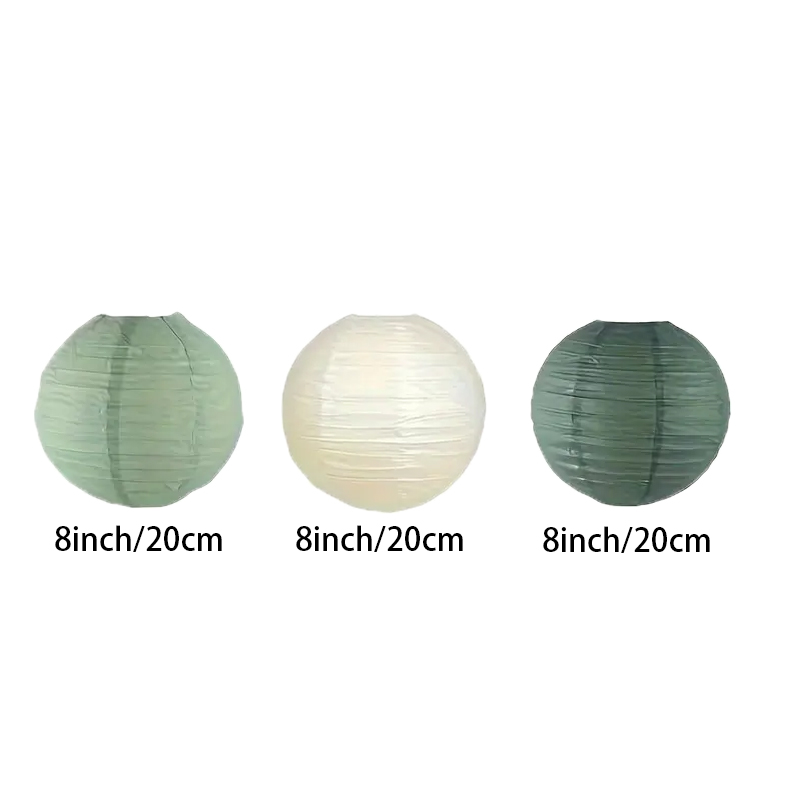 3Pcs Round Hanging Sage Green  - Wedding Event Supply ulasan dan harga