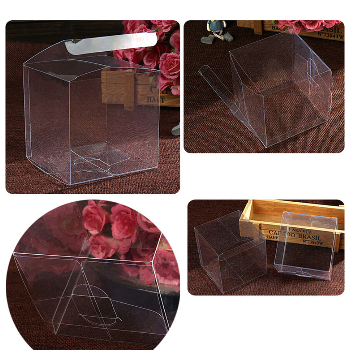 50pcs Clear PVC Plastic Boxes  - Wedding Event Supply ulasan dan harga