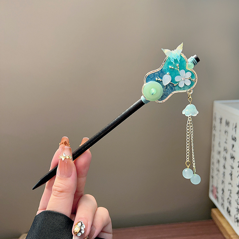 Classic Tassel Hair Stick Blac - Wedding Decoration Supply ulasan dan harga