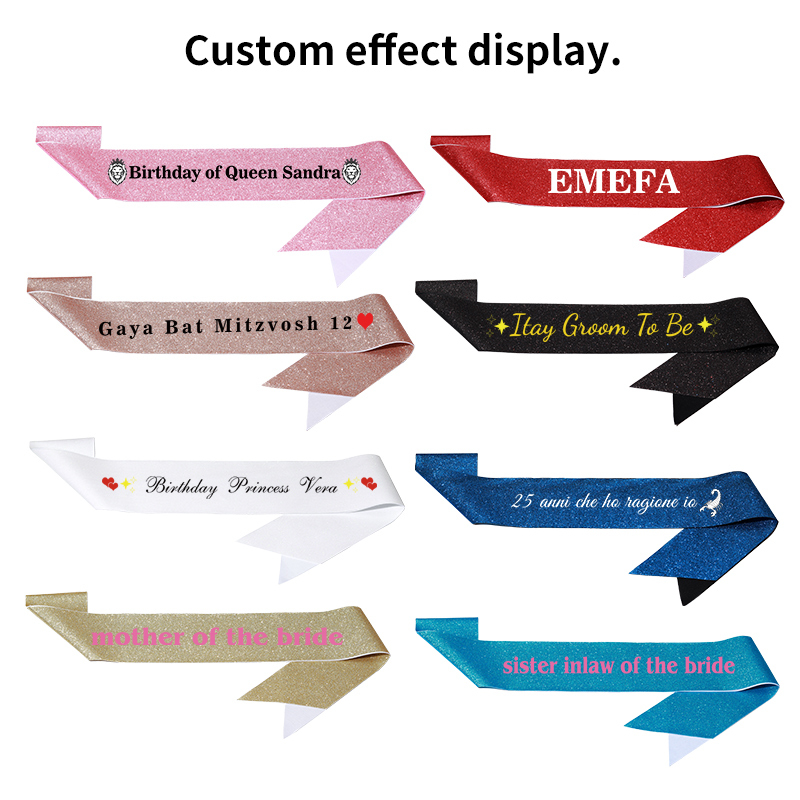 Diy Custom Glitter Satin Sash  - Bride Tribe Sash ulasan dan harga