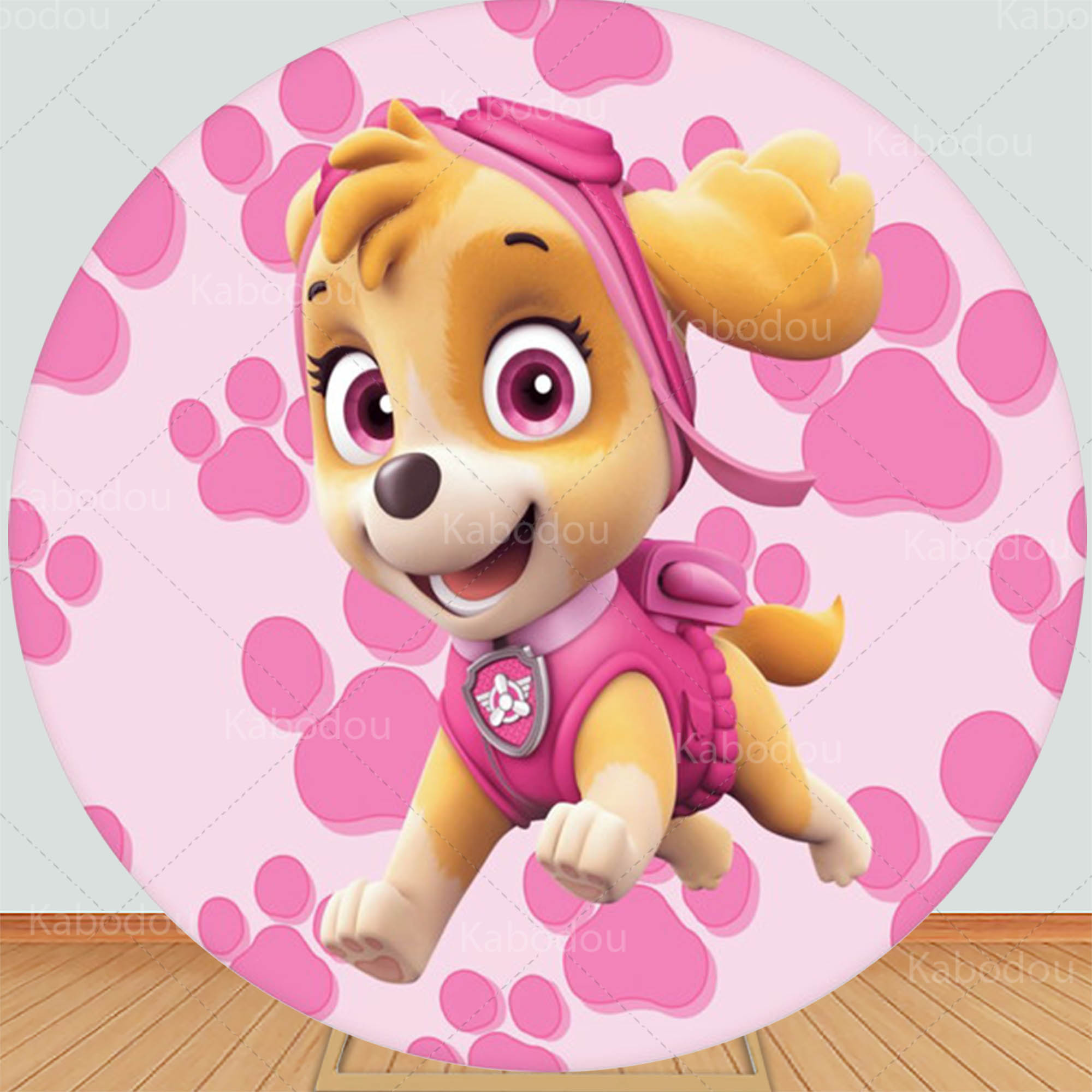 Patrols Round Backdrop Pink Sk - Photo Booth Prop ulasan dan harga